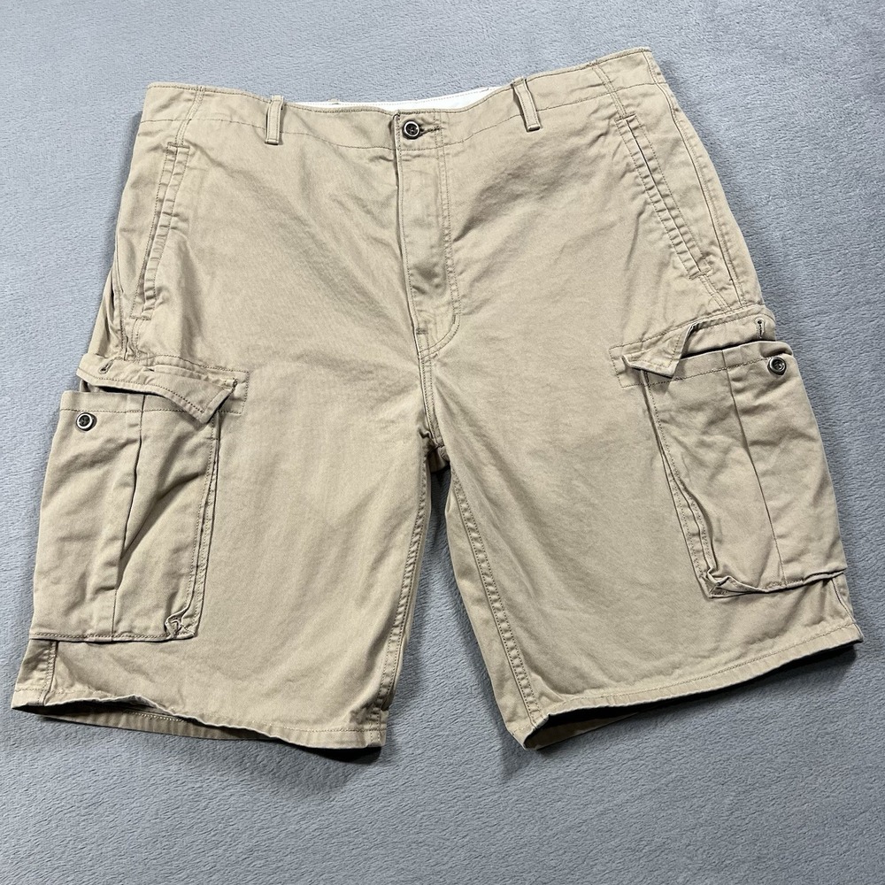 Levis Shorts Mens 38 Tan Cargo Khaki 10" Outdoor Pockets Workwear Utility